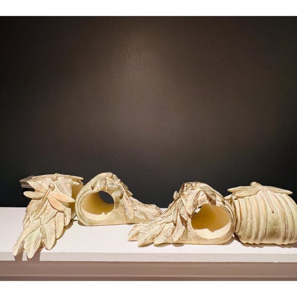 Dragonfly Leaf Wall Sconces – Resin Candle Holders, Rustic Nature-Inspired - Picture 7 of 8